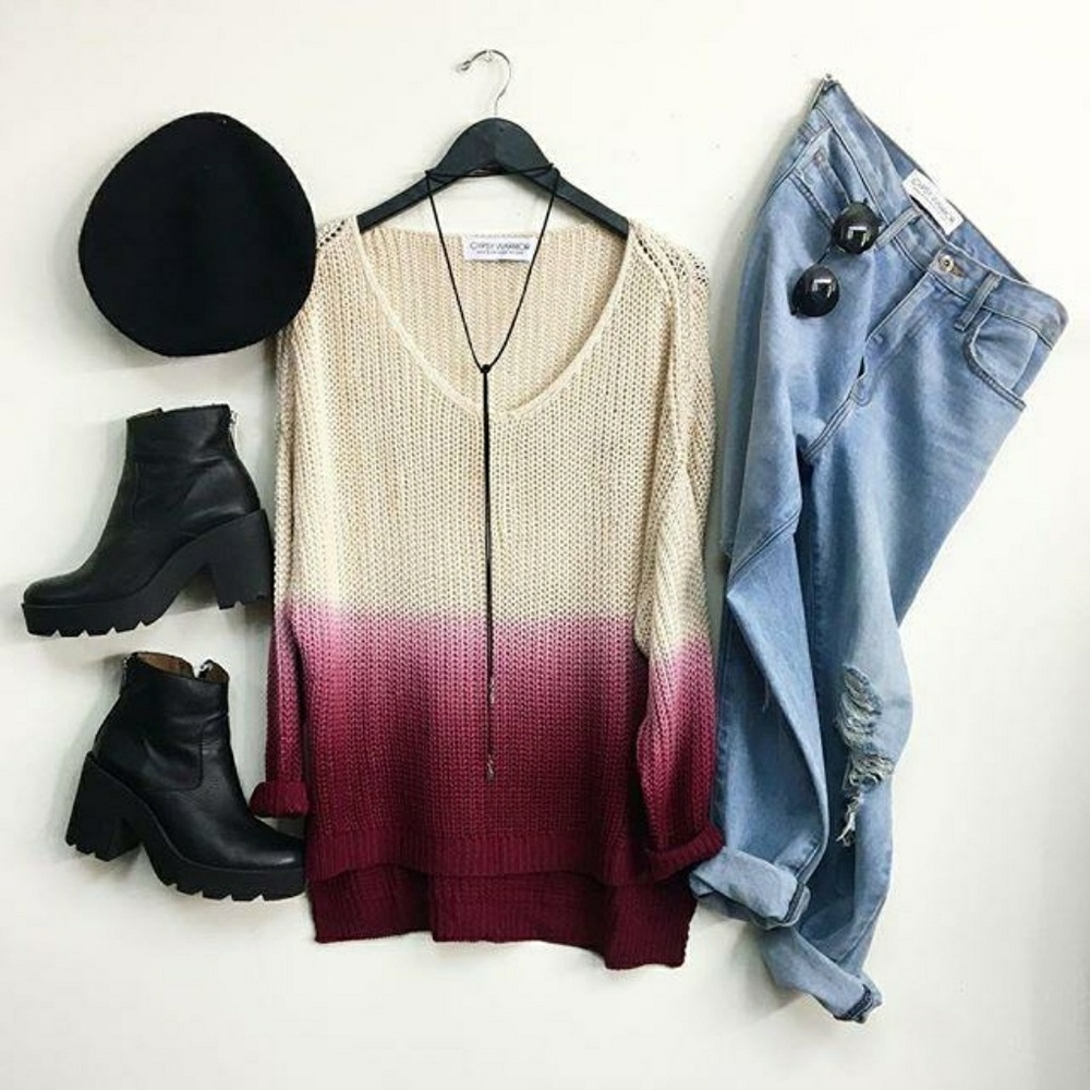 Gypsy Warrior Dip-Dye Ombré Sweater NWOT